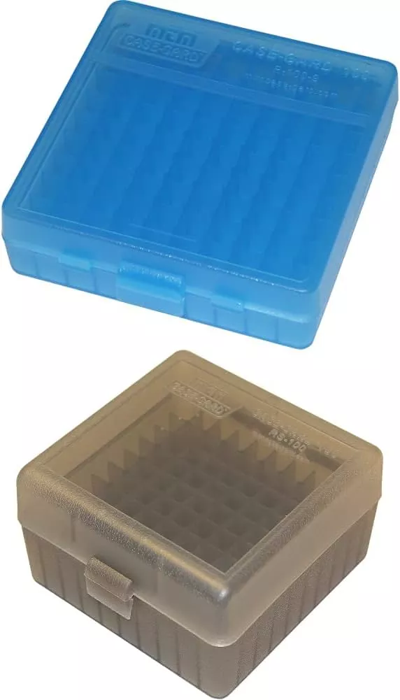 MTM Molded Products Company 100 RD Pistol Flip Top Clear Blue #P-100-9-24