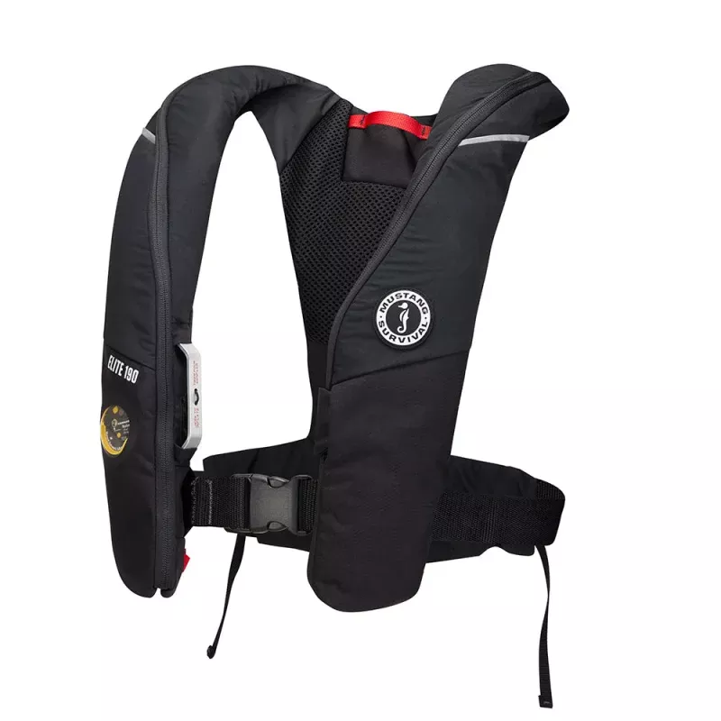 Mustang Elite 190 Offshore Inflatable PFD – Black