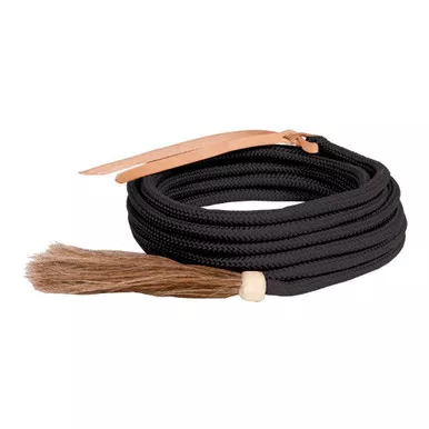 MUSTANG Mecate 0.5inx23ft Black Reins (8120-D)