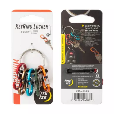 Nite Ize KRGA-A1-R3 KeyRing Locker S-Biner Aluminum