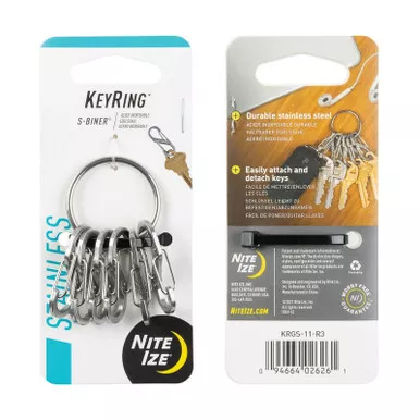 Nite Ize KRGS-11-R3 KeyRing Steel S-Biner
