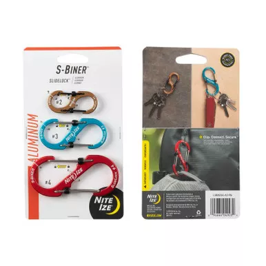 Nite Ize LSBA234-A2-R6 S-Biner SlideLock Aluminum, Assorted, 3-Pack