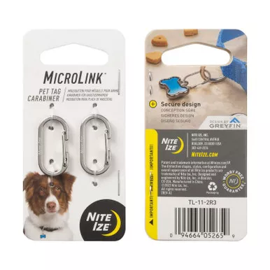 Nite Ize TL-11-2R3 MicroLink Pet Tag Carabiner, 2-Pack