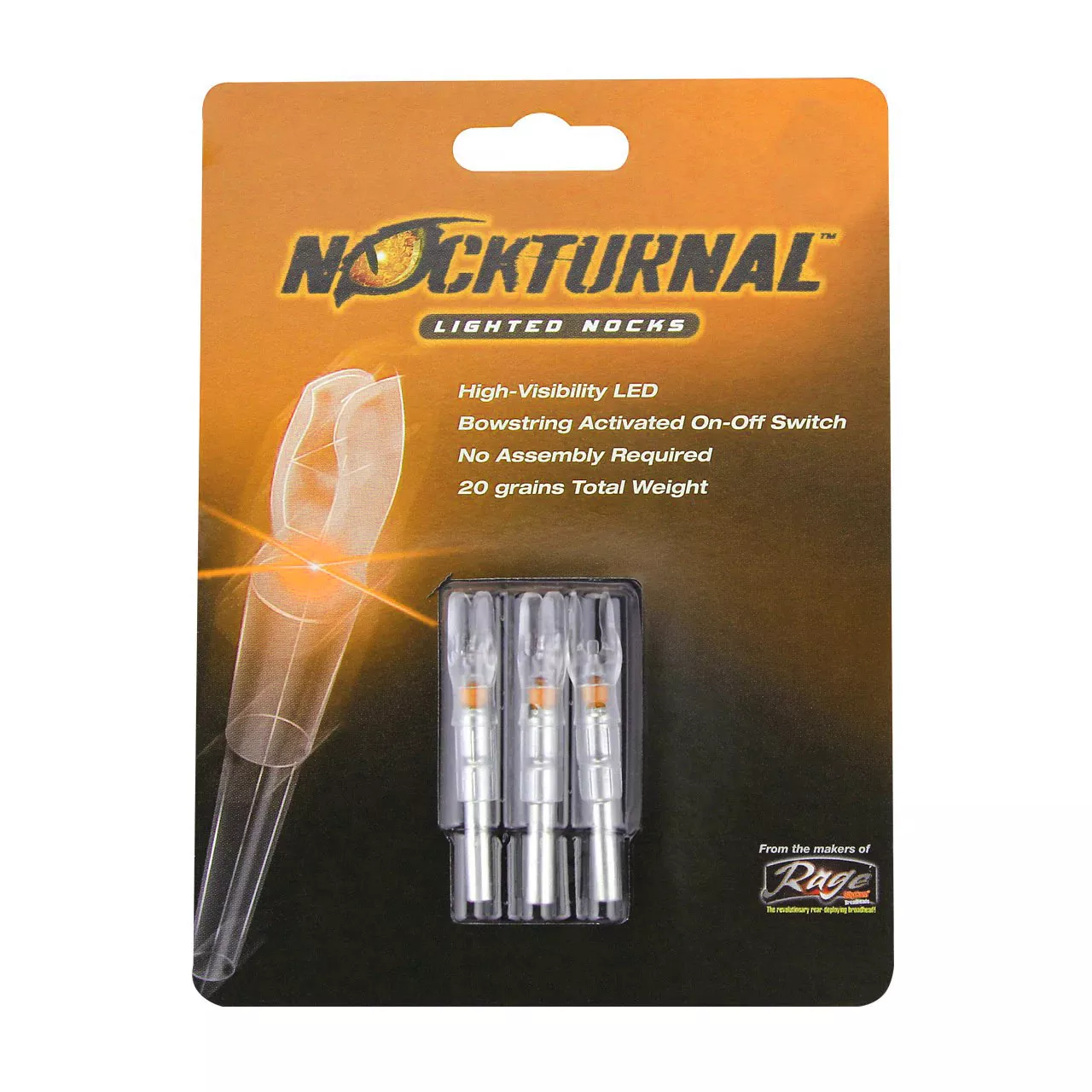 Nockturnal Lighted Nocks G Nock Orange – 3 Pack #NT-615