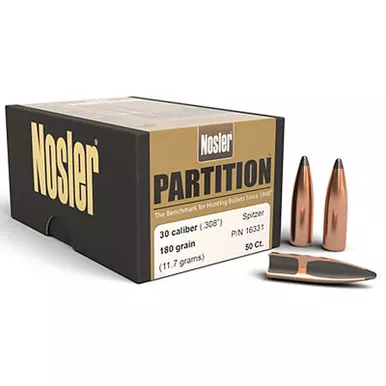 NOSLER 25396 30CAL 180GR PPT PARTITION 50 CT.