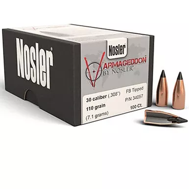 NOSLER 34057 30CAL 110GR VARMAGEDDON FB TIPPED 100 CT.