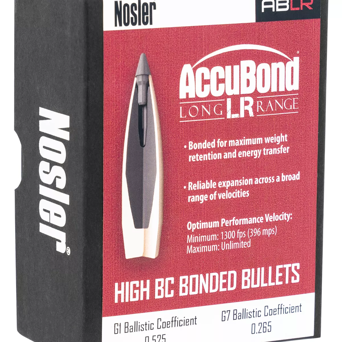 Nosler AccuBond Long Range 30 Cal 168 Gr Spitzer Point Boat-Tail 100/Box