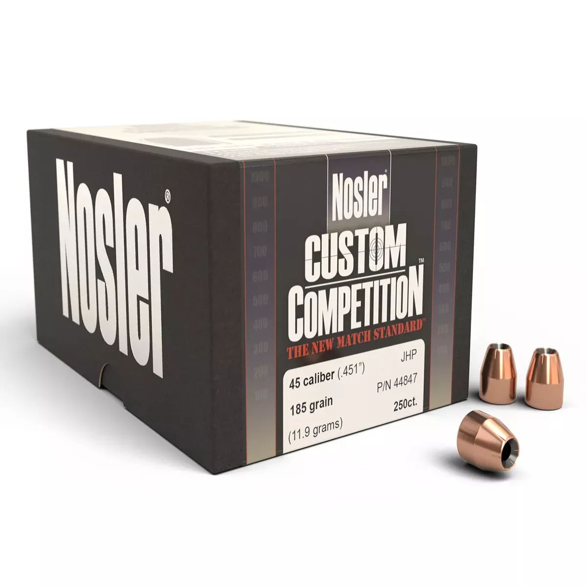 Nosler Custom Competition 45 Cal 185 Gr JHP 250/Box