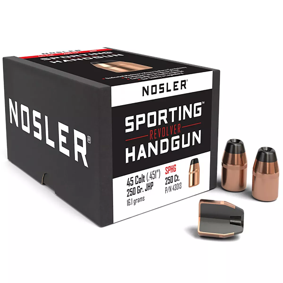 Nosler Sporting Handgun 45 Colt (LC) 250 Gr JHP 100/Box