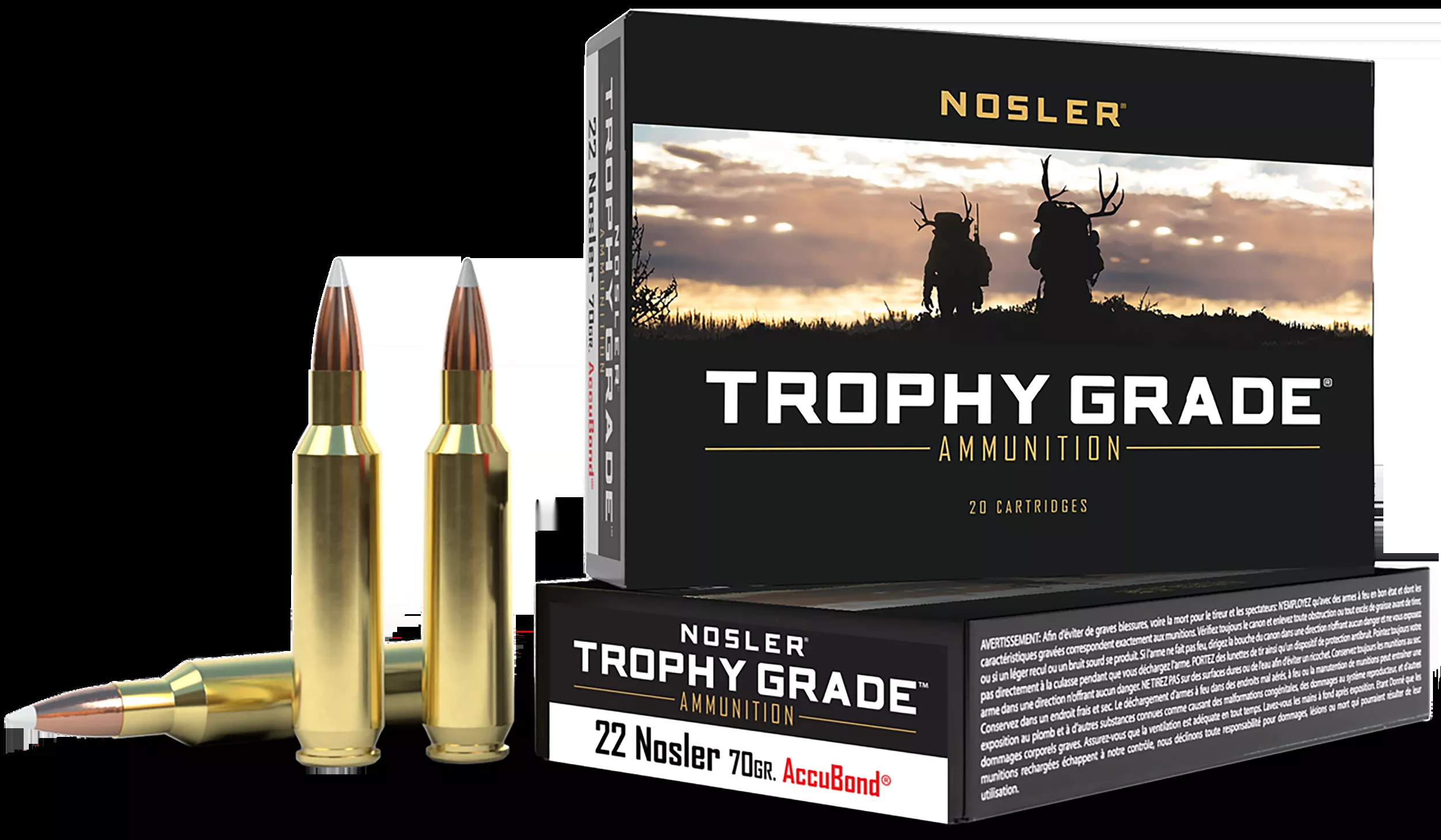 Nosler Trophy Grade 22 Nosler 70 gr AccuBond 20 Bx