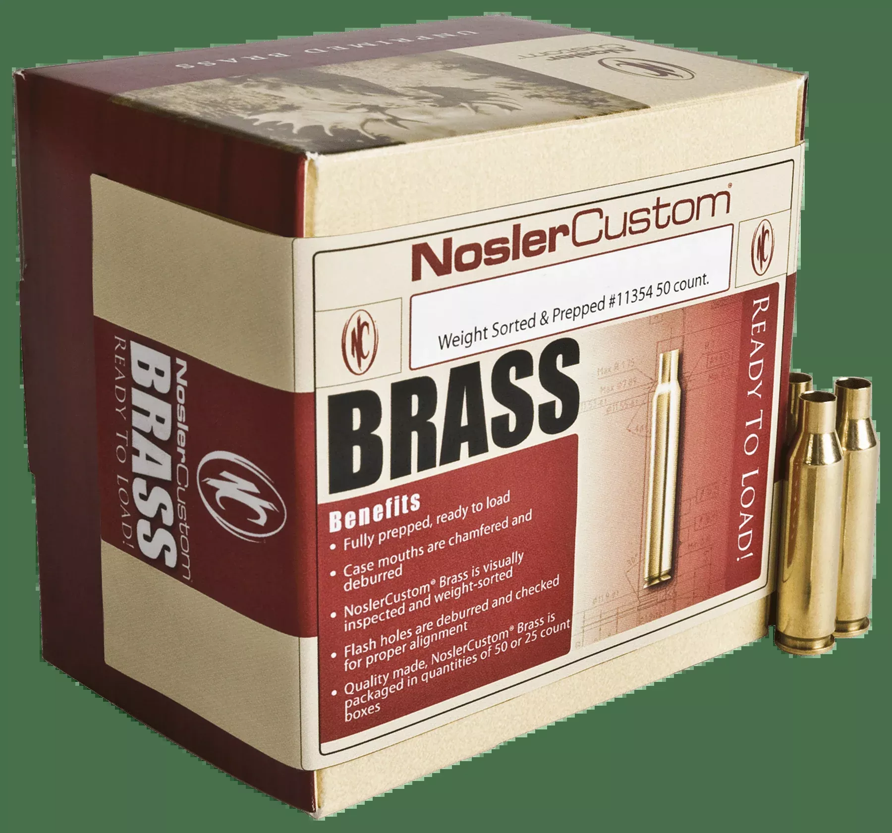 Nosler Unprimed Cases, Nos 10175 Custom Brass 280 Ack50