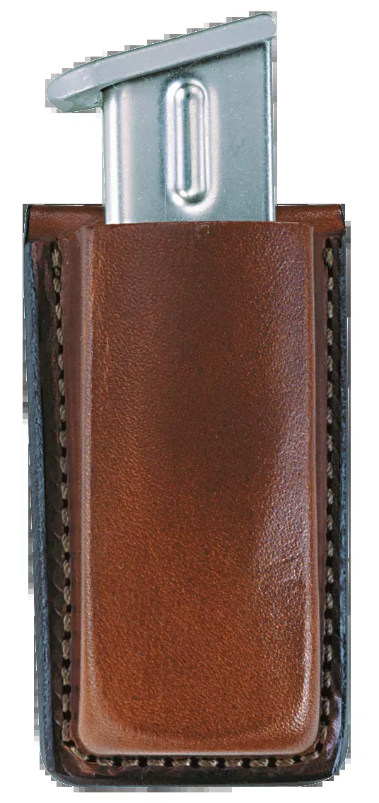 Open Top Tan leather Belt Clip Magazine Pouch