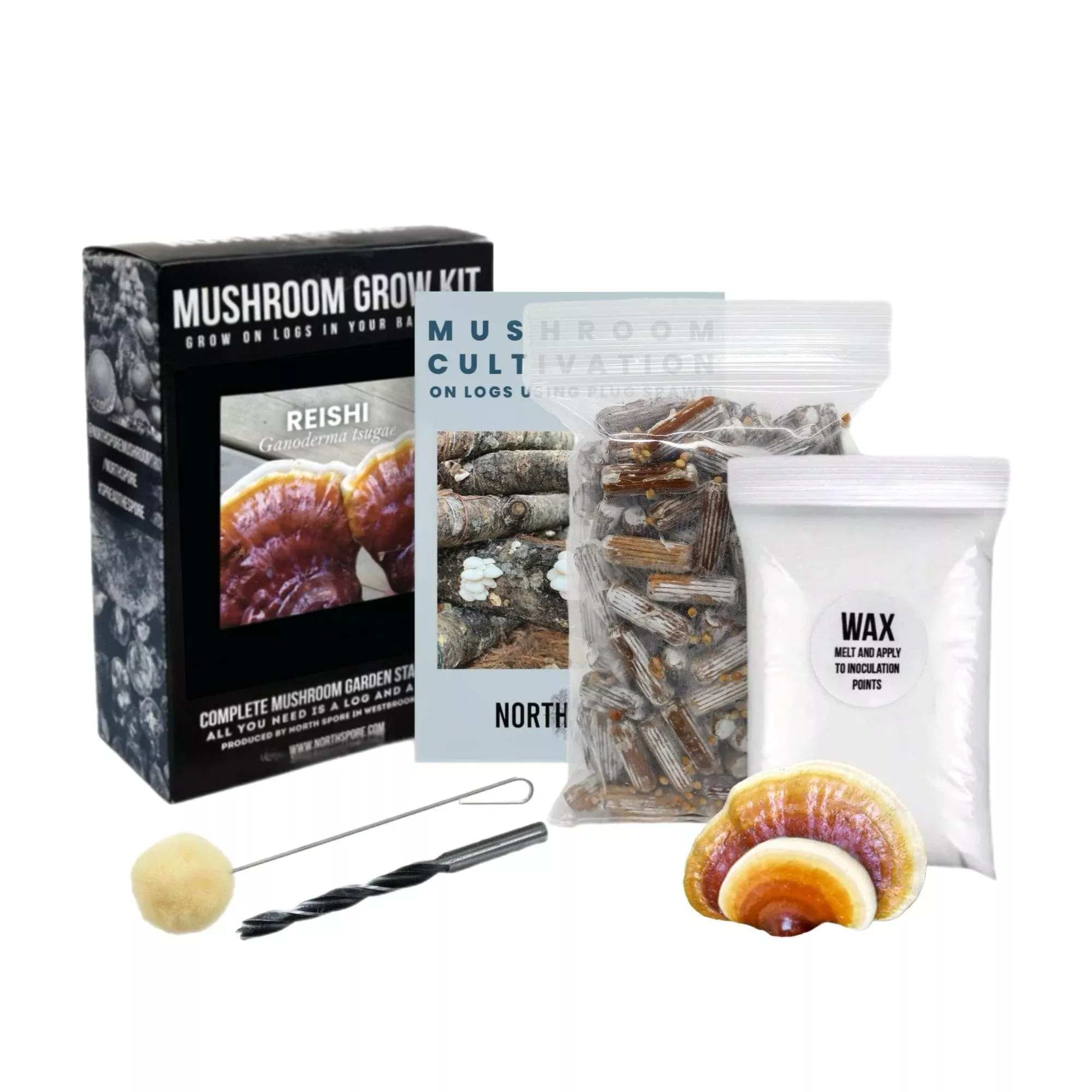 Organic Hemlock Reishi Mushroom Log Kit