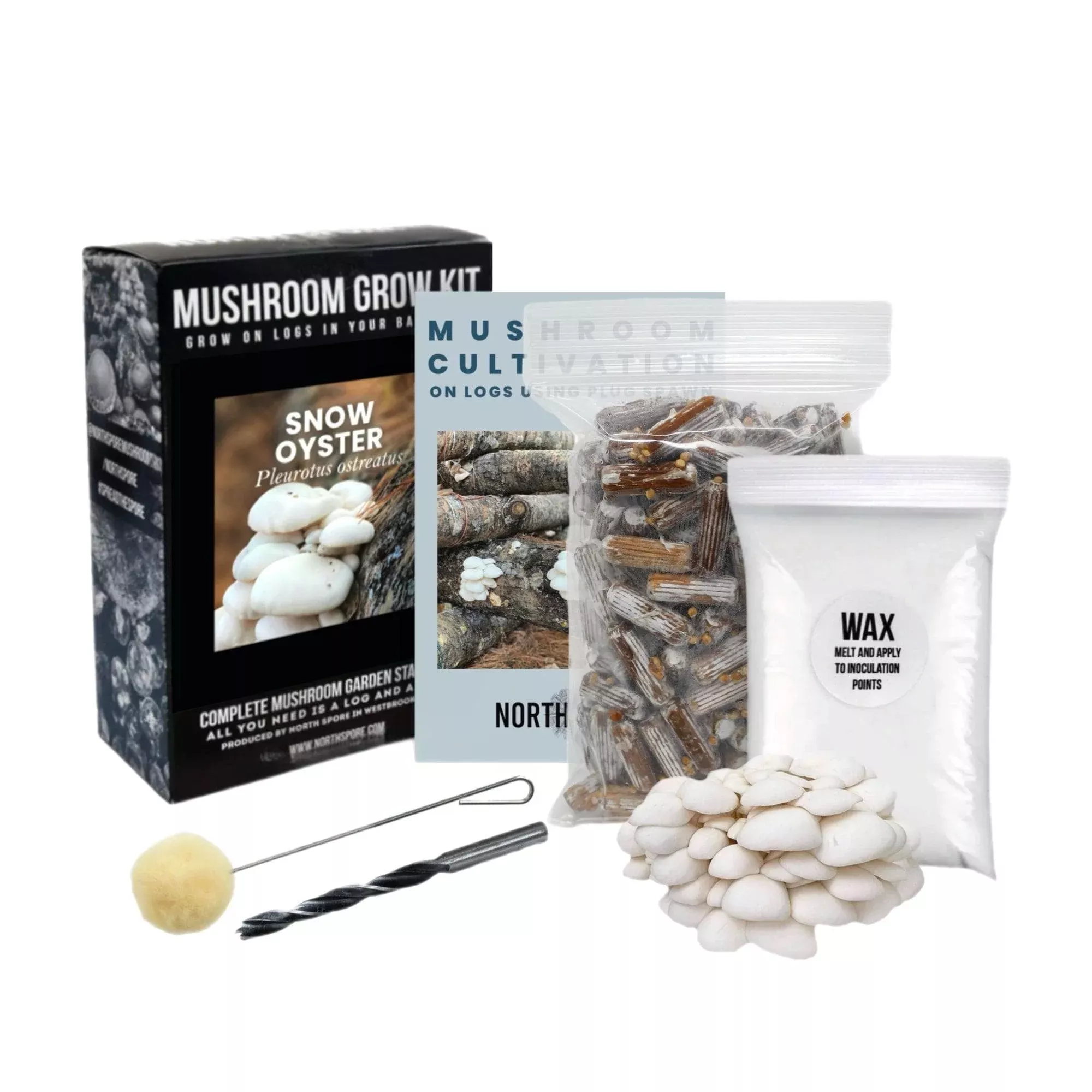 Organic Snow Oyster Mushroom Log Kit