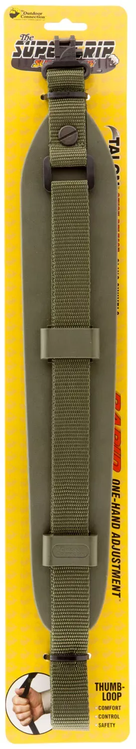 Outdoor Connection Super Grip Sling with 1" Swivels 2" W Adjustable Green Nylon