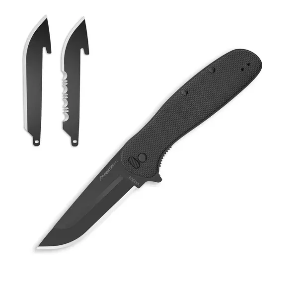 Outdoor Edge Razor VX 2 | Black G10 3.0″ Replaceable Blade| Spring Assisted | EDC Knife