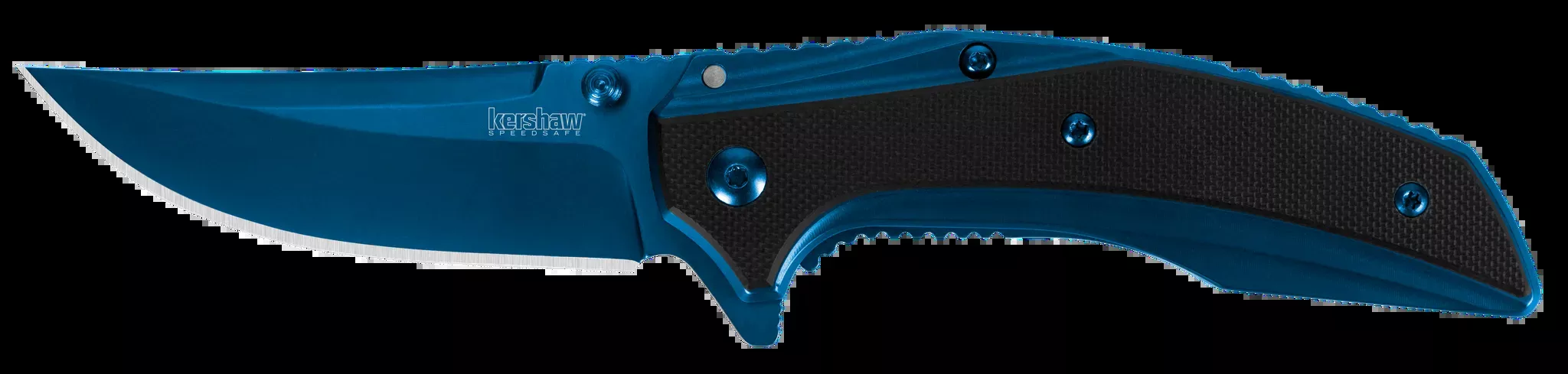 Outright 3″ Folding Trailing Point Plain Blade Knife – Blue