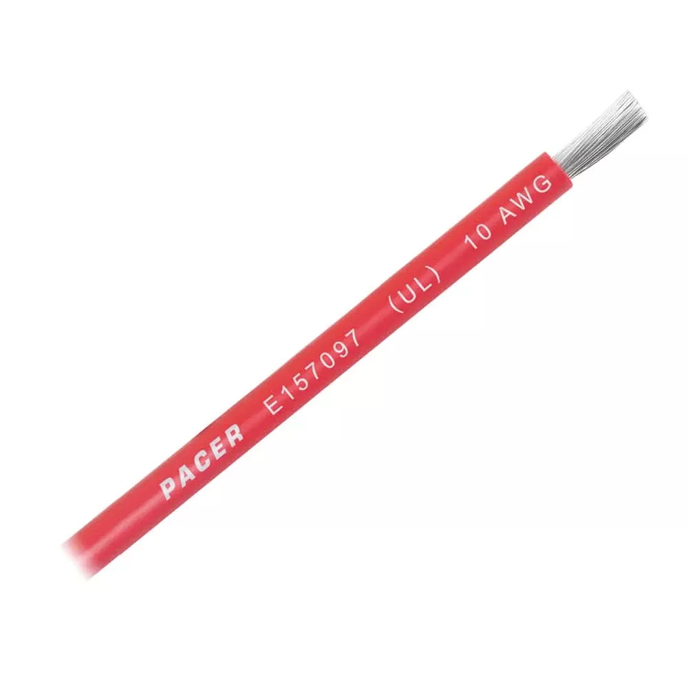 Pacer Red 10 AWG Battery Cable - Sold By The Foot - WUL10RD-FT