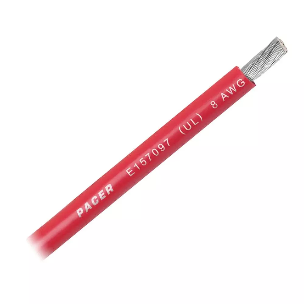 Pacer Red 8 AWG Battery Cable - Sold By The Foot - WUL8RD-FT