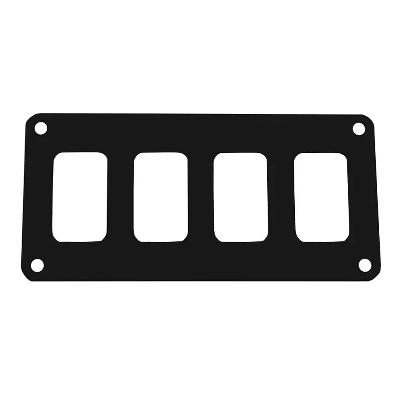 Pacer Switch Panel – 4 Switch1 Row – 5.5 x 2.75 – Black Powder Coated Aluminum