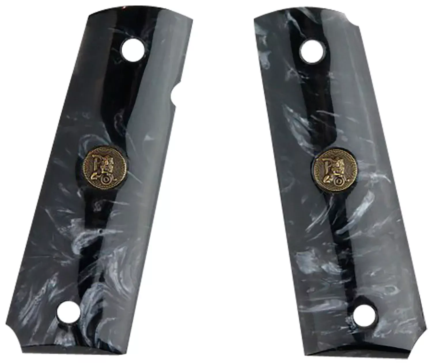 Pachmayr Custom Grip Black Simulated Pearl Panels for 1911 with Ambidextrous Safety