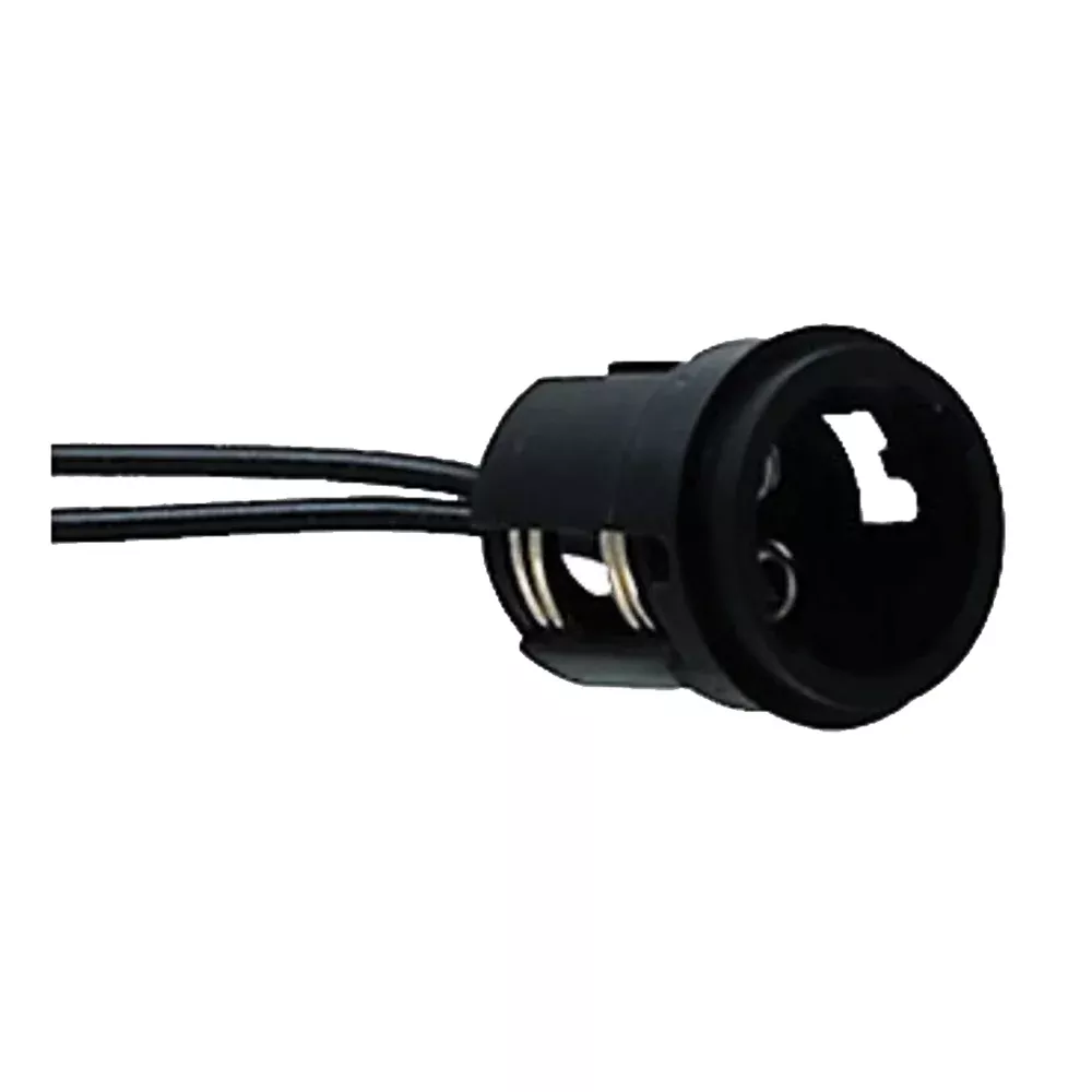Perko Double Contact Bayonet Socket – Black Polymer w/10″ Pigtail [0024DP1]