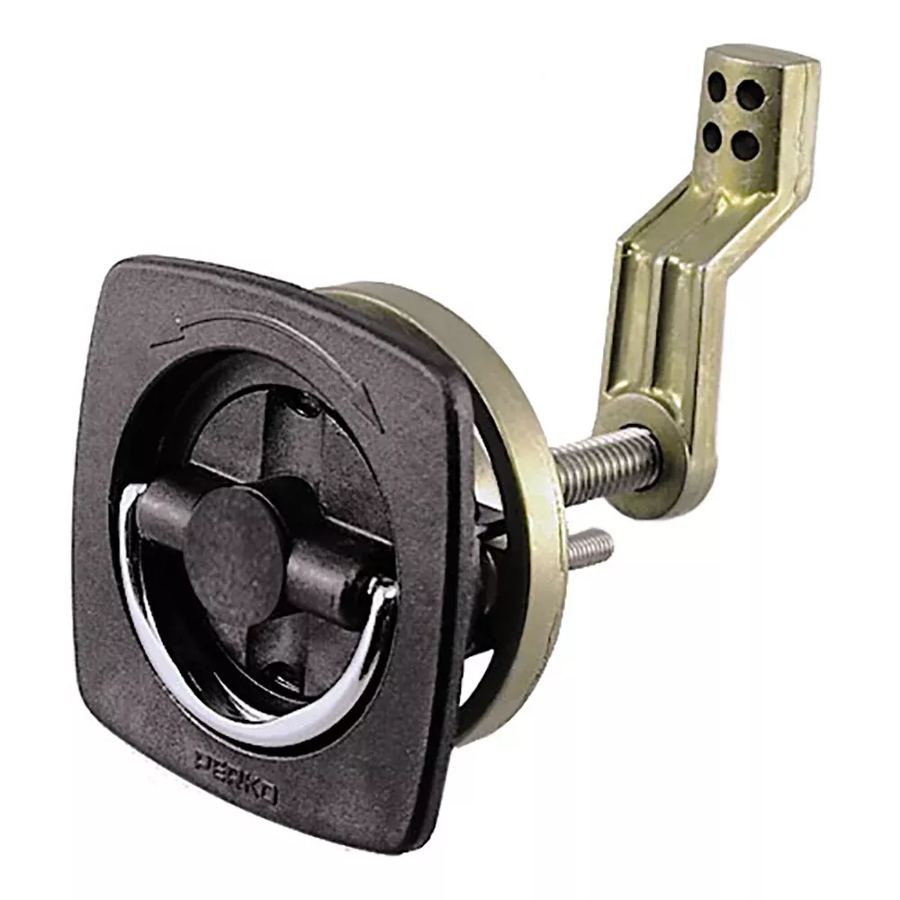 Perko Flush Latch – Non-Locking – 2.5″ x 2.5″ w/Offset Cam BarFlexible Polymer Strike [0932DP1BLK]