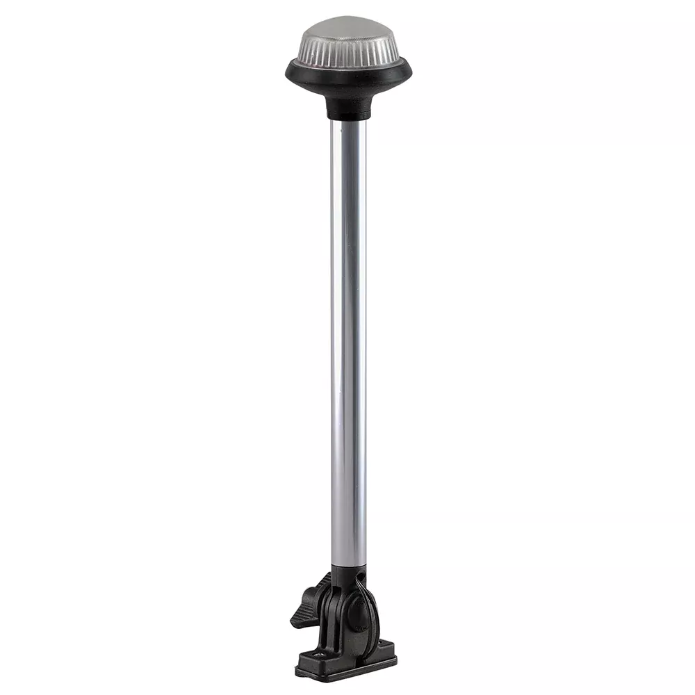Perko Fold Down All-Round Frosted Globe Pole Light – Vertical Mount – White [1637DP0CHR]