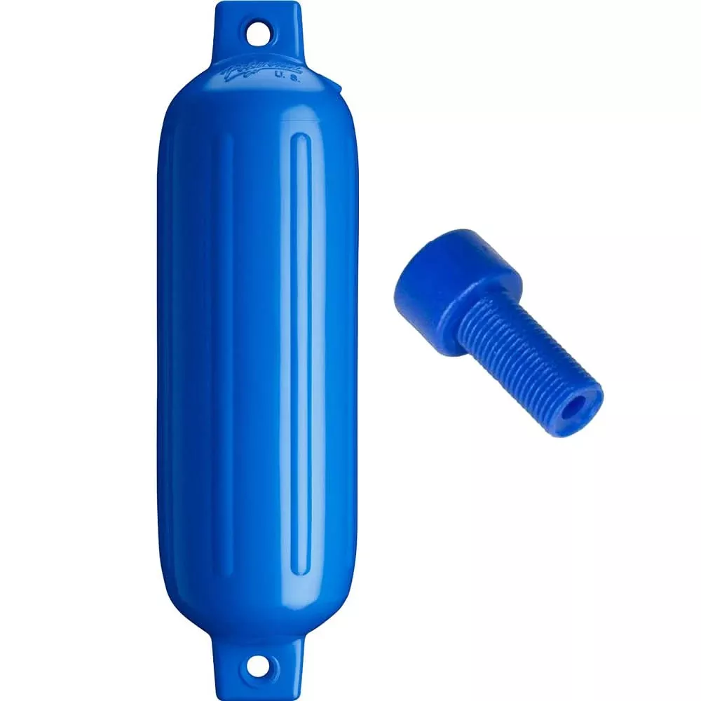 Polyform G-3 Twin Eye Fender 5.5" x 19" - Blue w/Adapter - G-3-BLUE