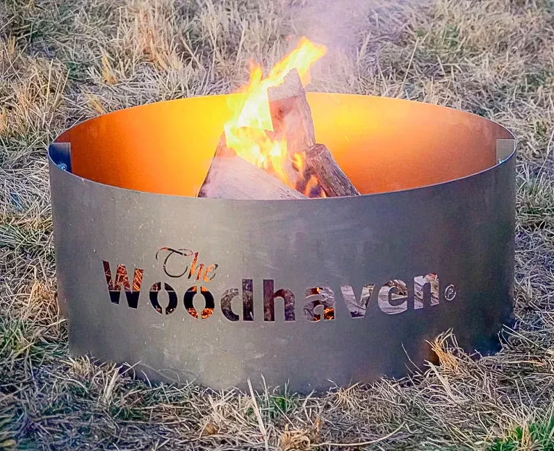 Portable Steel Fire Pit with Cooking GrateUSA MadeWoodhaven