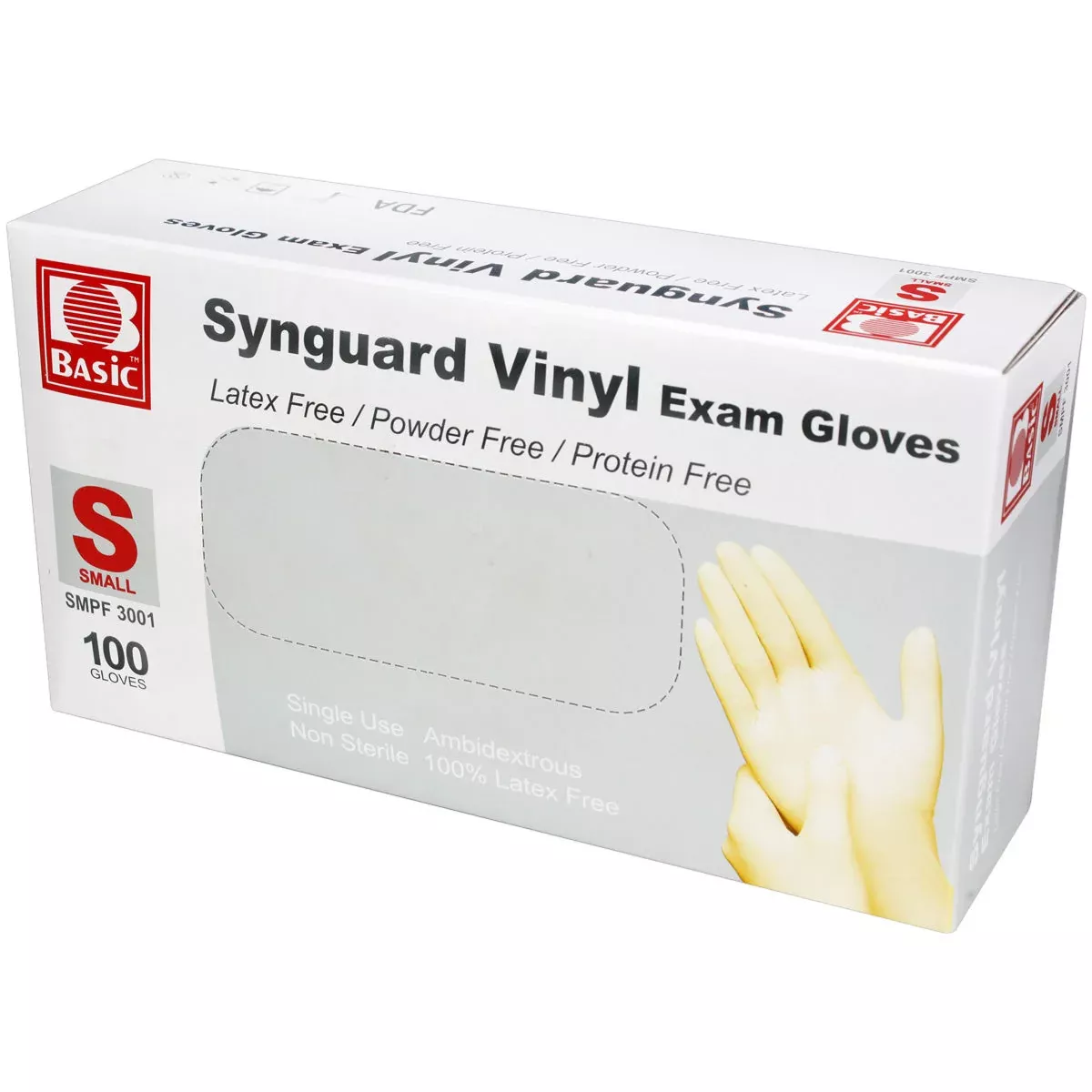 Powder Free Vinyl Exam Gloves – Small, 100/Bx