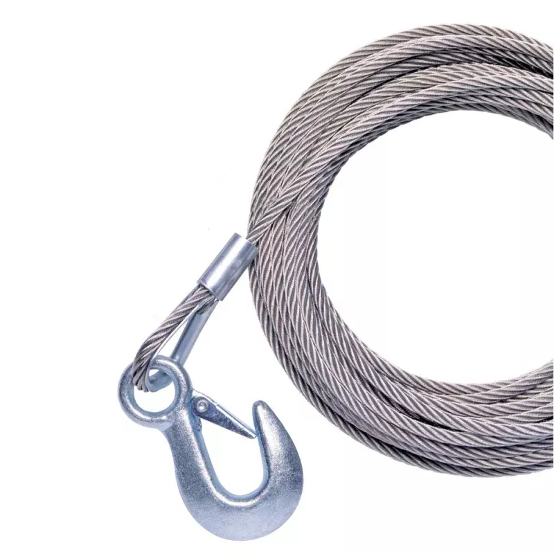 Powerwinch Cable 7/32 x 25 Universal Premium Replacement w/Hook – Stainless Steel