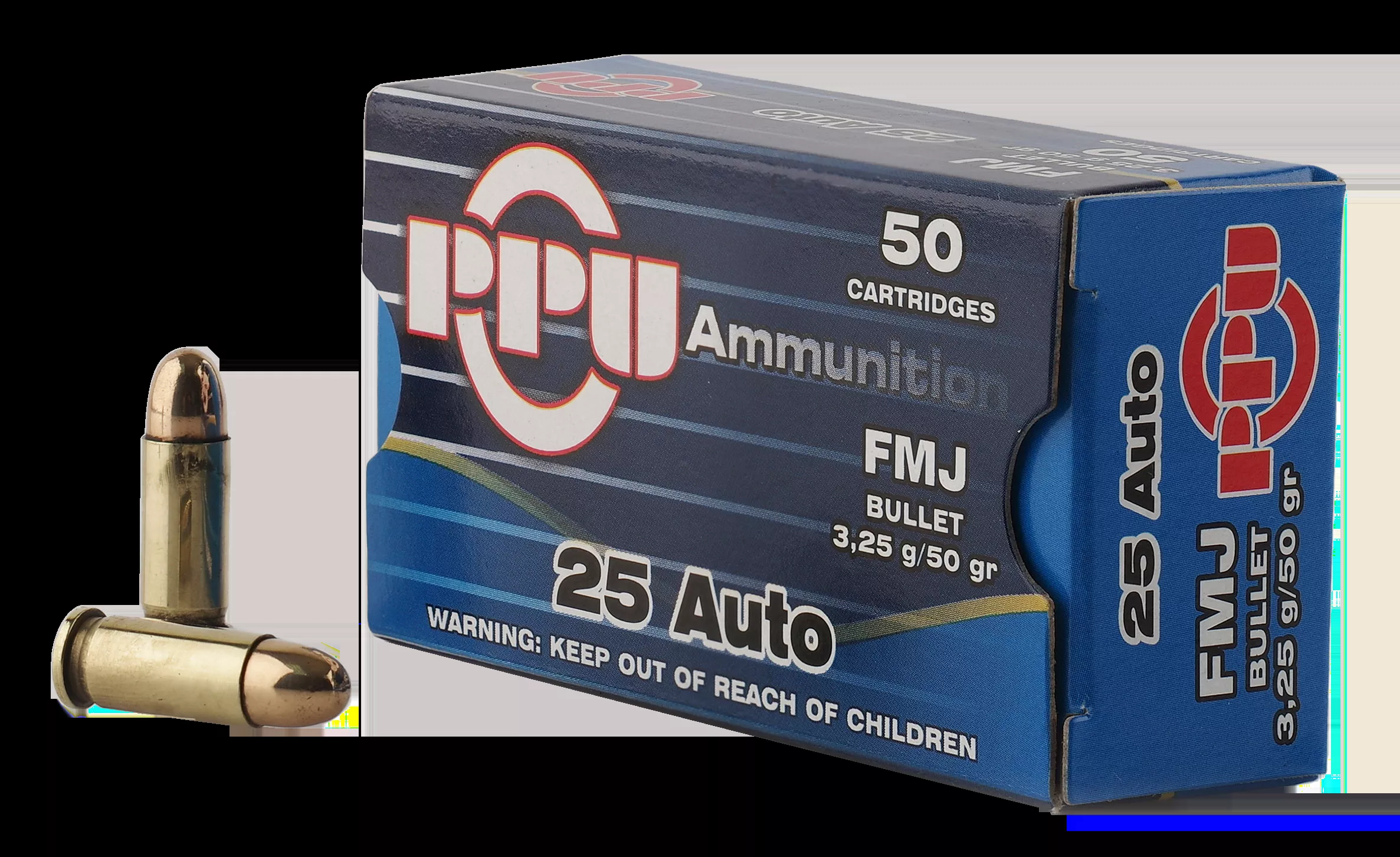 PPU Handgun 25 ACP 50gr FMJ 50rd Box