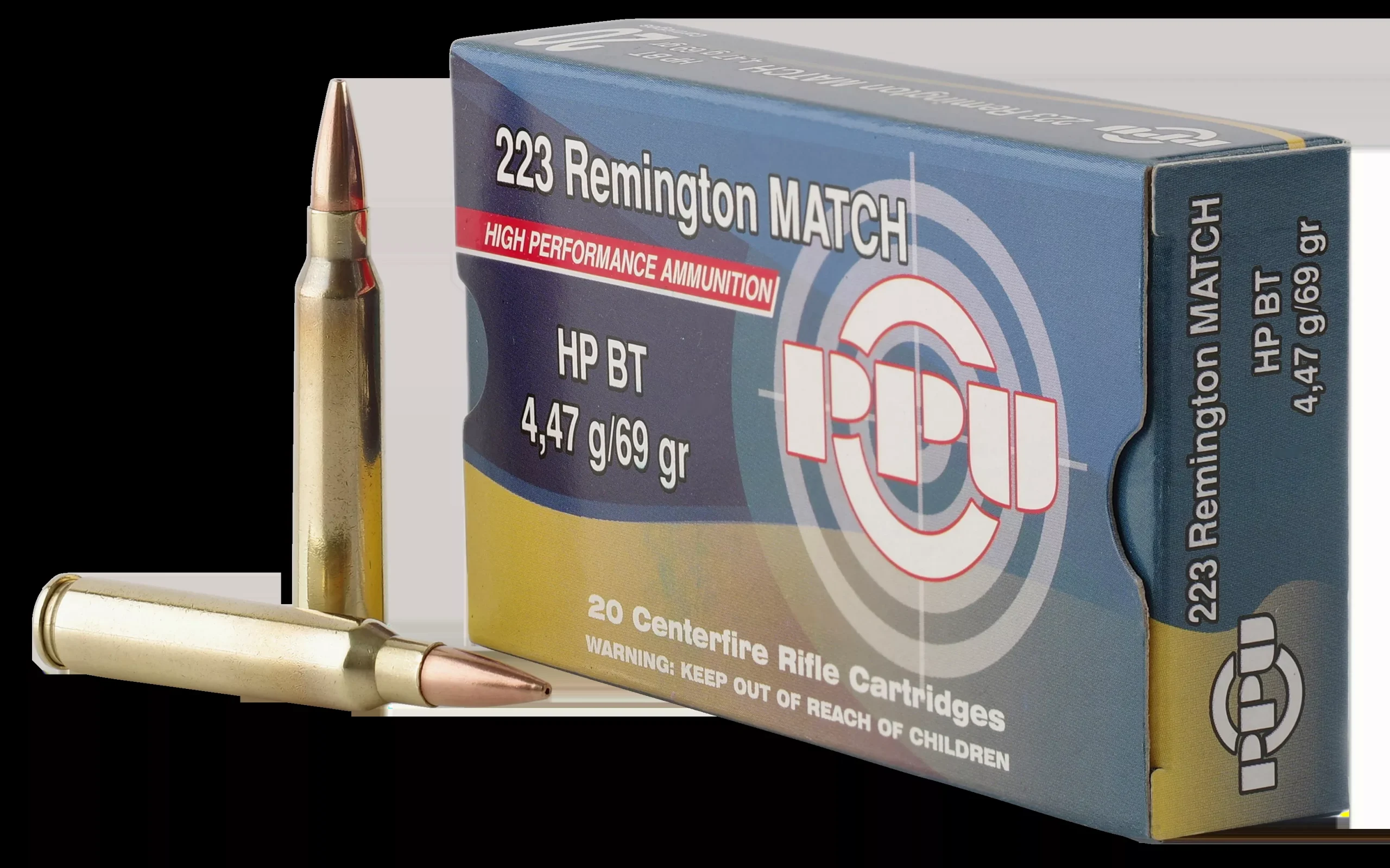 PPU Match 223 Rem 69gr HP 20rd Box