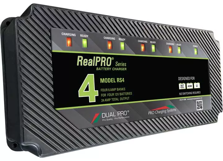PRO Charging Systems RealPRO Series 4-Bank 24 Amp (6-Amp per Bank) Waterproof Battery Charger• RS4