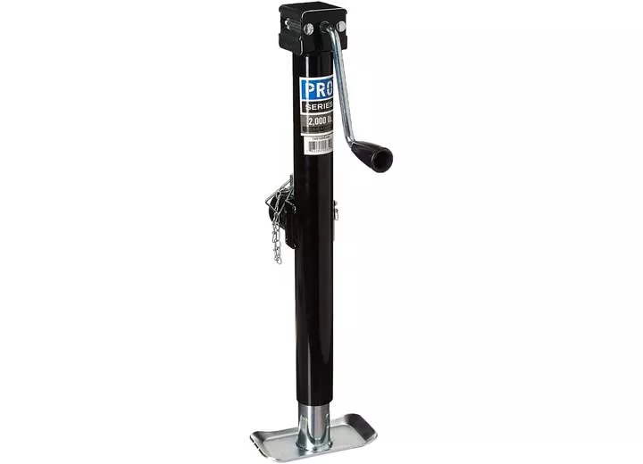 Pro Series Round Trailer Jack, Side Mount, 2,000 lbs. Lift Capacity, Sidewind, Weld-On, 15″ Travel• 1401080303