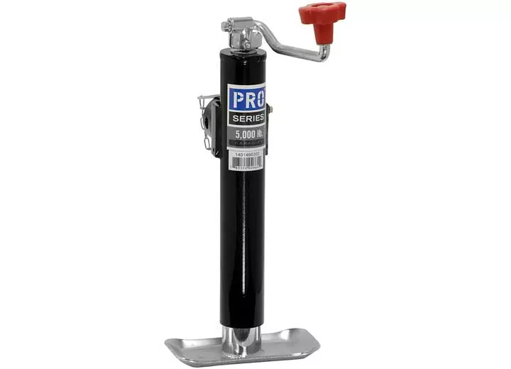 Pro Series Round Trailer Jack, Side Mount, 5,000 lbs. Lift Capacity, Topwind, Weld-On, 10 Inch Travel• 1401460303