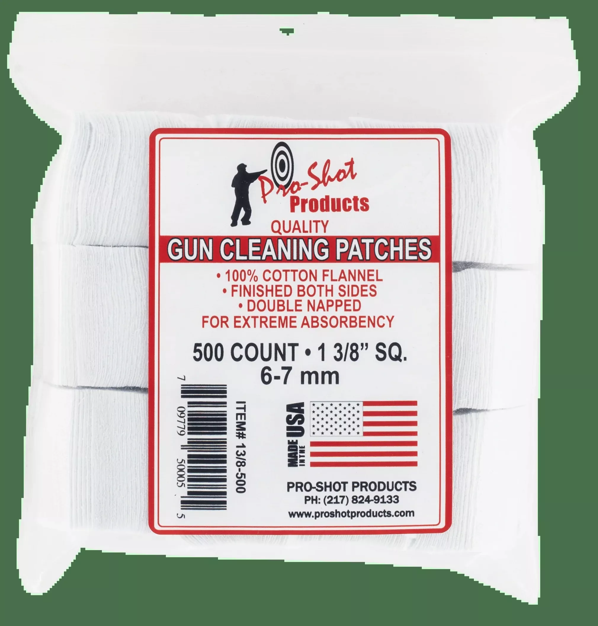 Pro-shot Cleaning Patches, Proshot 13/8-5006mm-7mm 13/8 Patch 500
