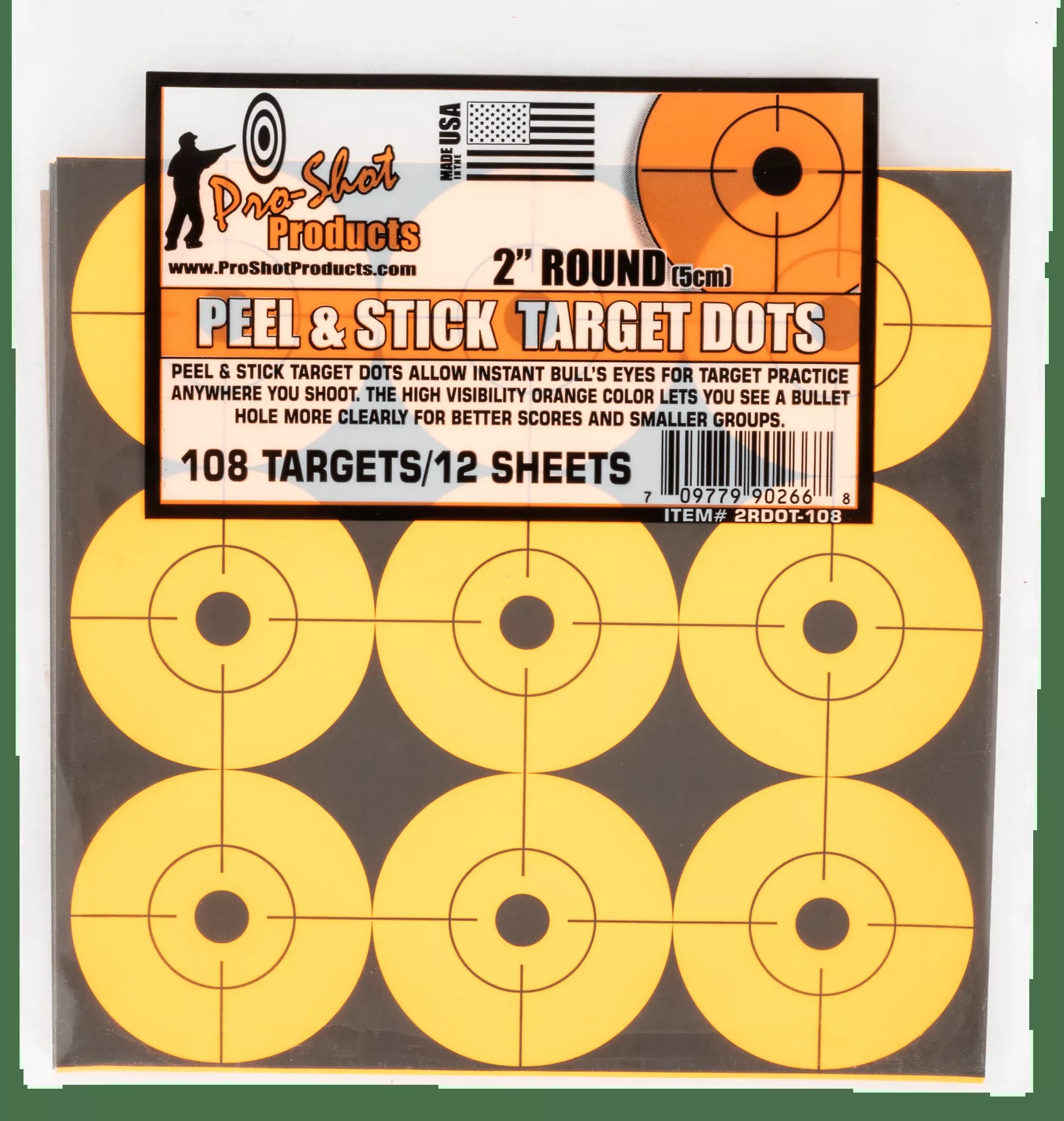Pro-shot Peel & Stick, Proshot 2rdot-108 2″ Org Peel Trg Dots