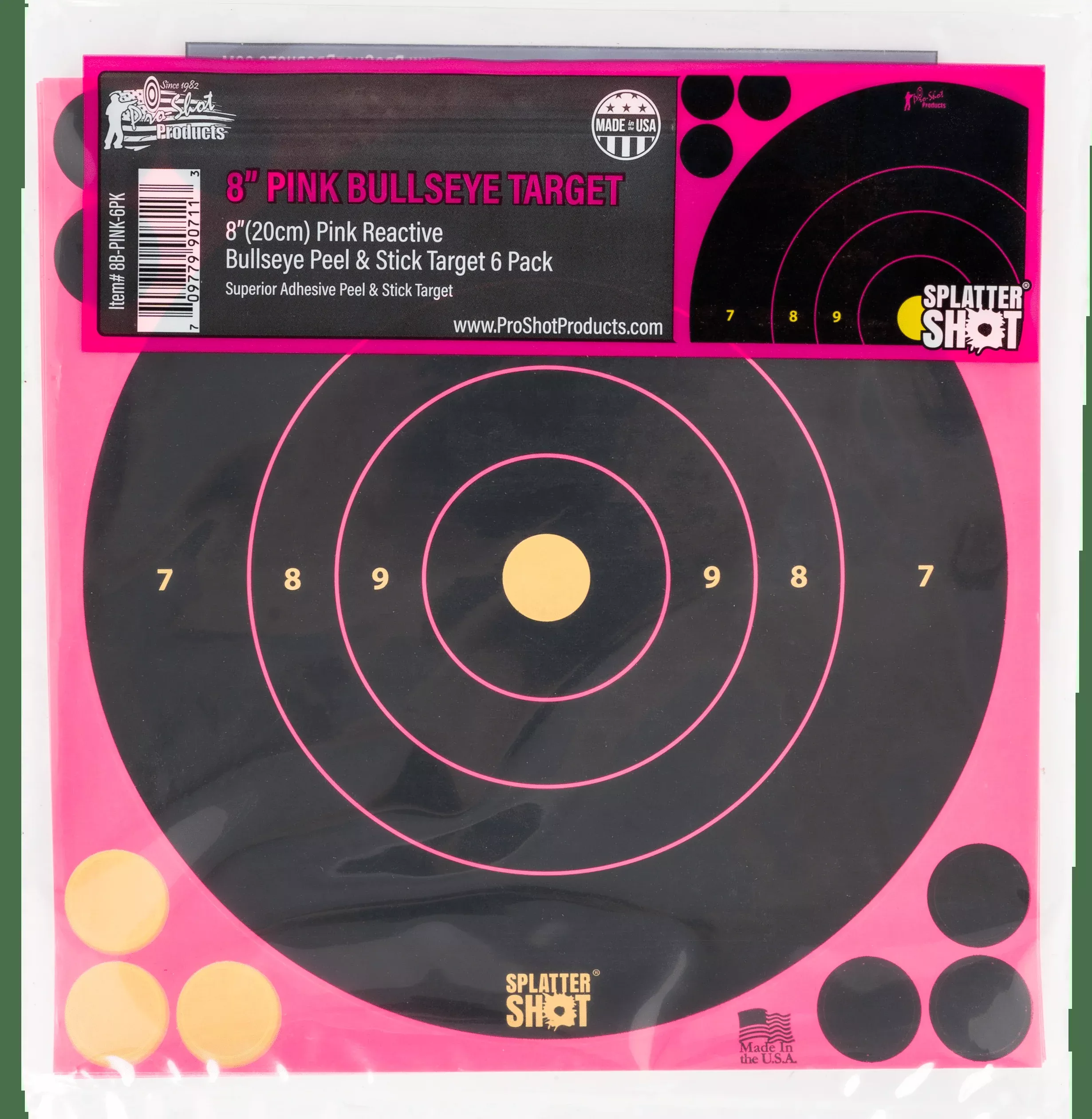 Pro-shot Splattershot, Proshot 8b-pink-6pk 8" Splatter SightinPnk