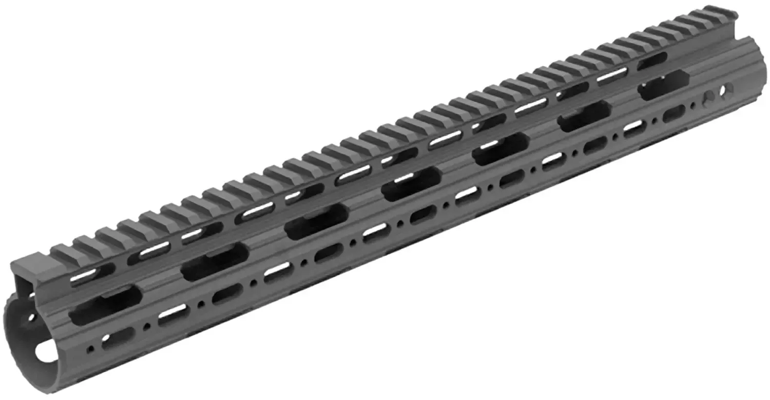 Pro Slim Rail Handguard Free-Floating 15″ L Aluminum Material with Black Anodized Finish, KeyMod Slots & Picatinny Rail for AR-15