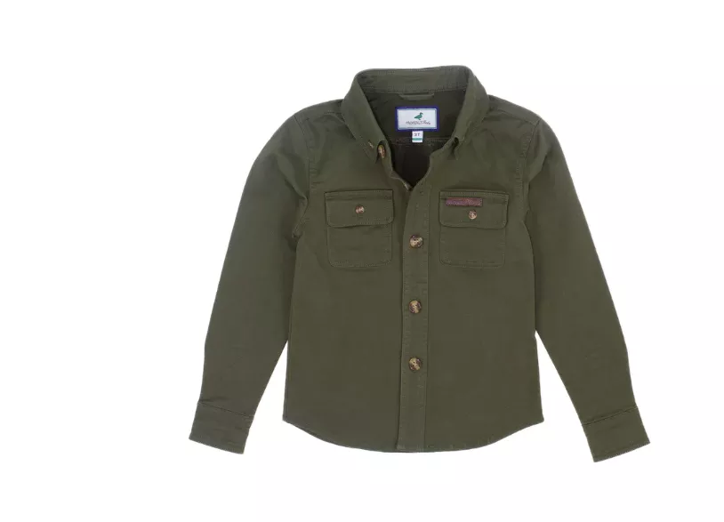 Properly Tied Toddler Boys Harvest Workshirt – Olive #LDW4004