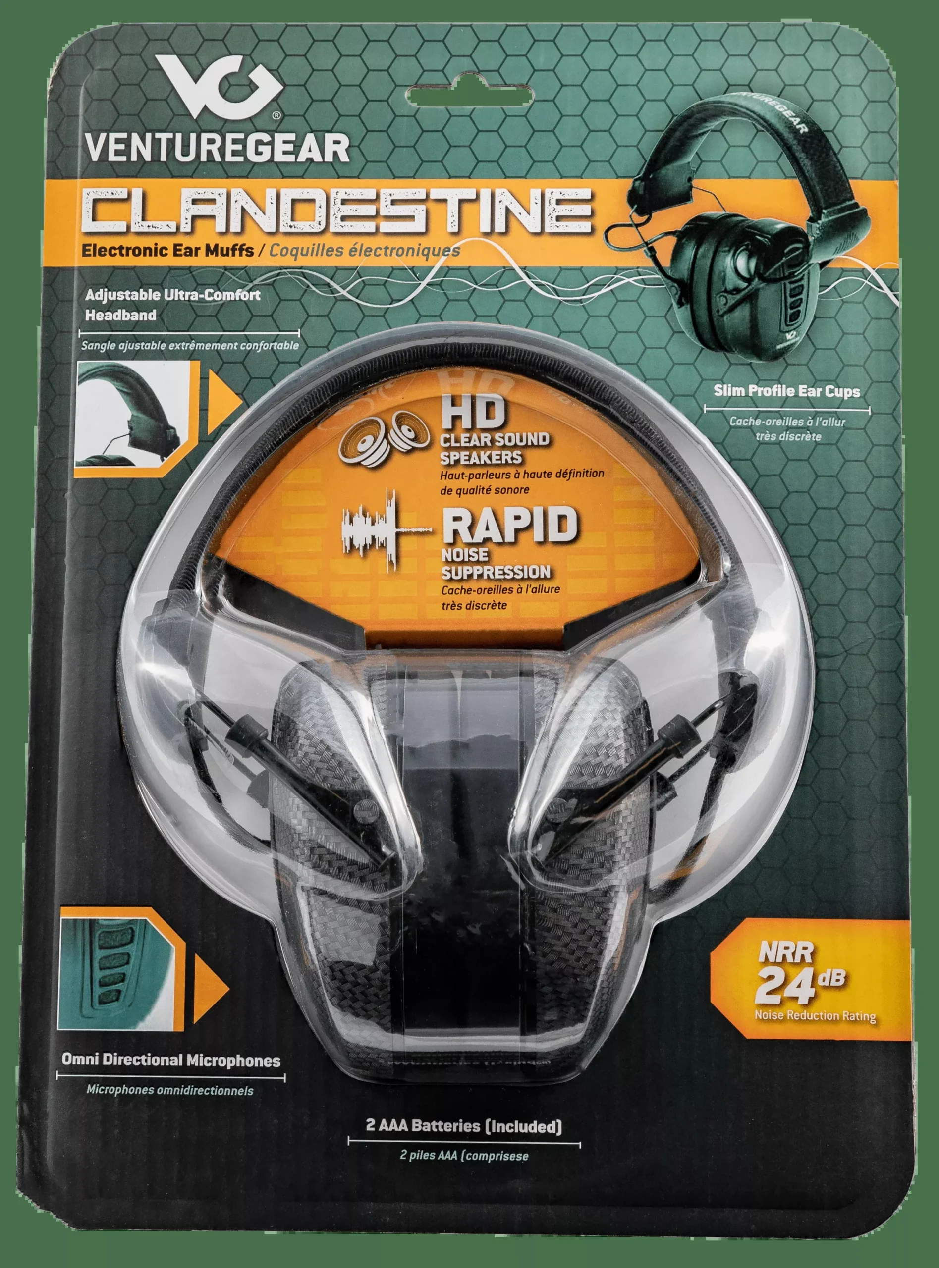 Pyramex Venture Gear, Pyra Vgpme17 Electronic Muff Nrr24 Graphite