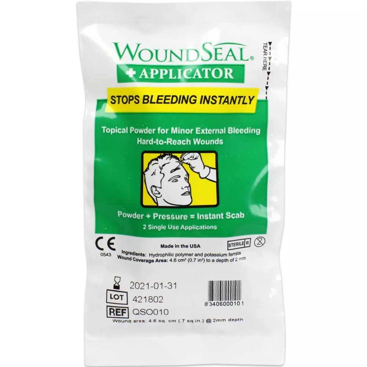QR WoundSeal + Applicator for Nosebleeds, 2 Applications