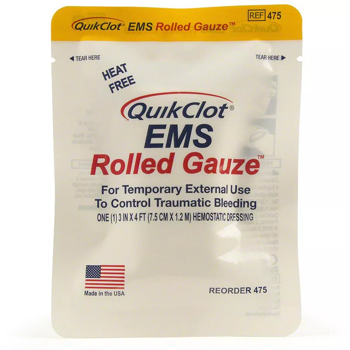 QuikClot EMS Rolled Gauze, 3″ x 48″