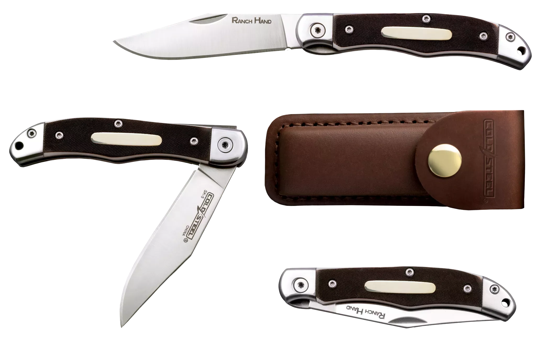 Ranch Hand 3" Folding Clip Point Plain Blade Knife