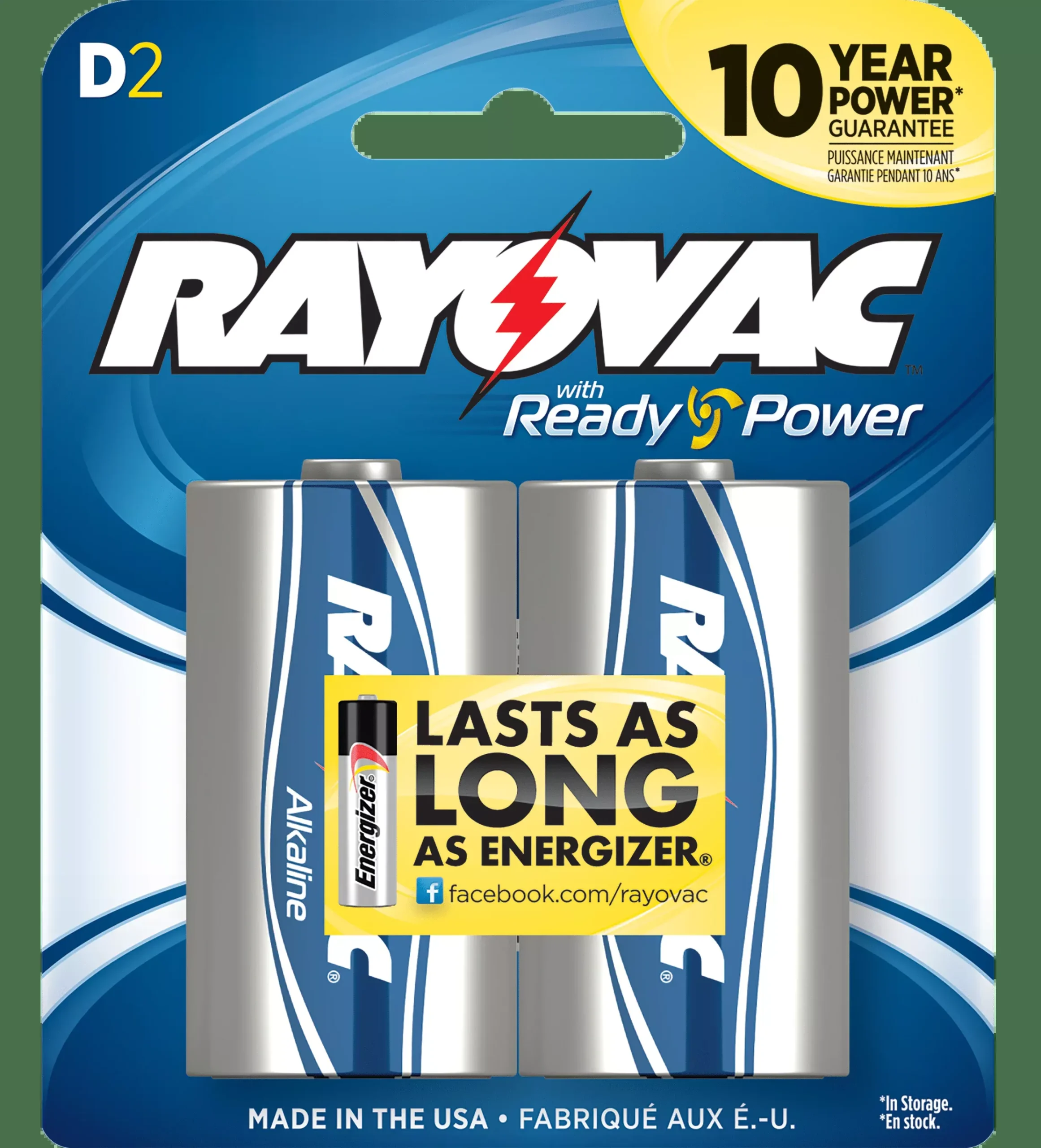 Rayovac D, Ray 813-2fAlk D Card Battery 2pk