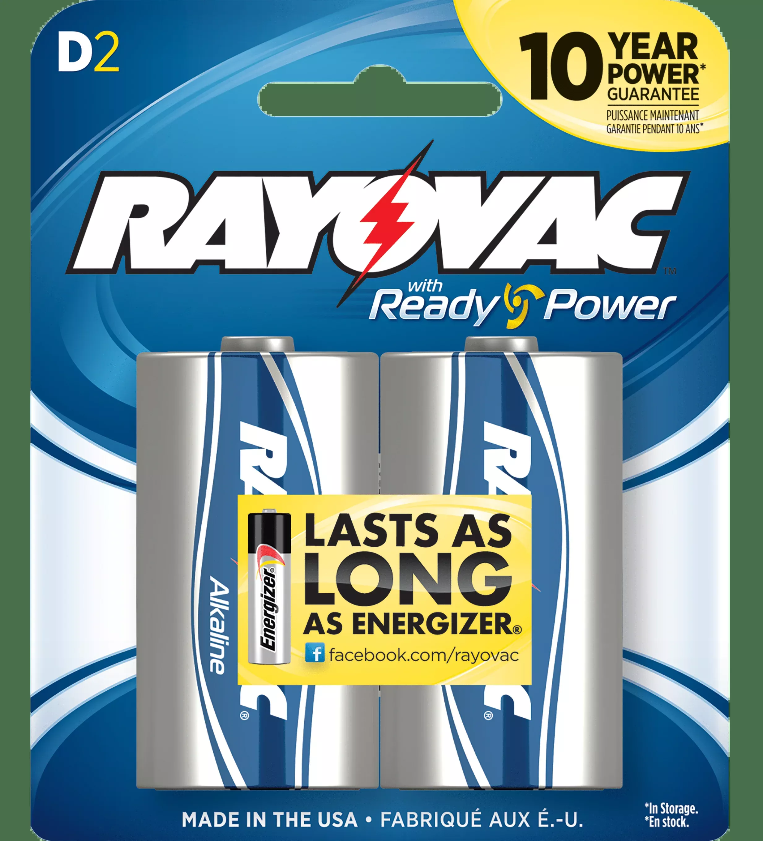 Rayovac D, Ray 813-2fAlk D Card Battery 2pk