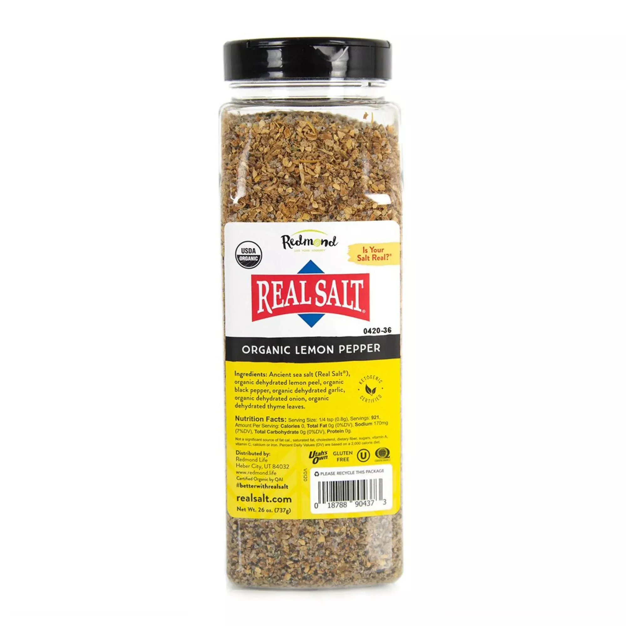 Real Salt Organic Lemon Pepper (26 oz.)