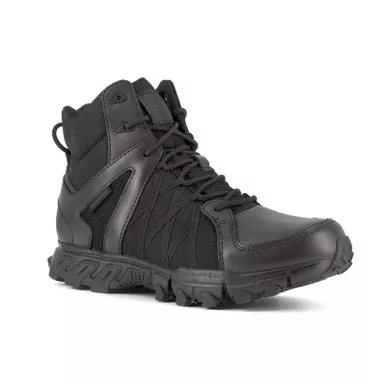 Reebok RB3450 Men's Trailgrip Tactical 6" Waterproof Boots with Side Zipper, Black